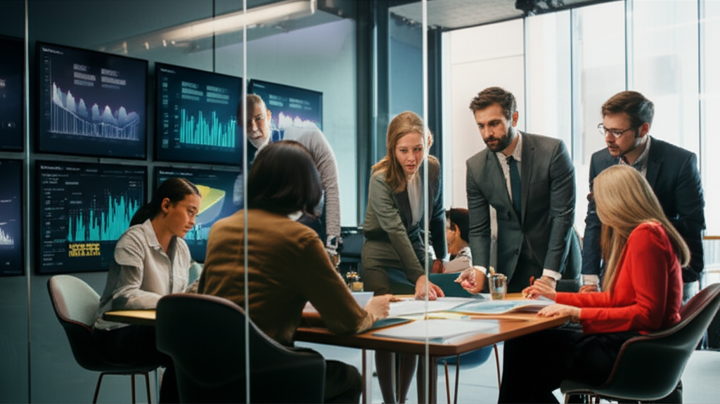 Professional business team in modern office